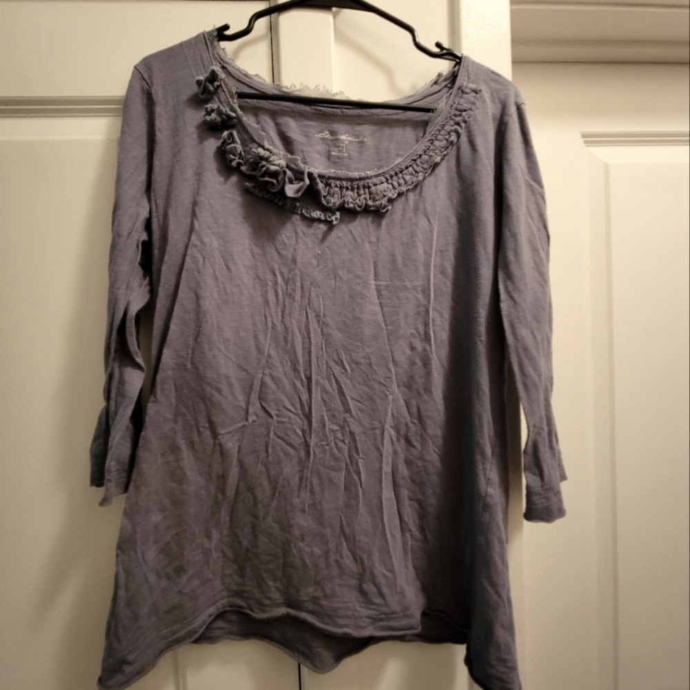 Women's gray 3/4 sleeve shirt XL